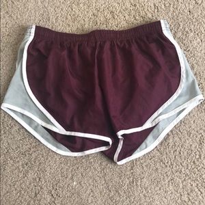 maroon athletic soffe shorts